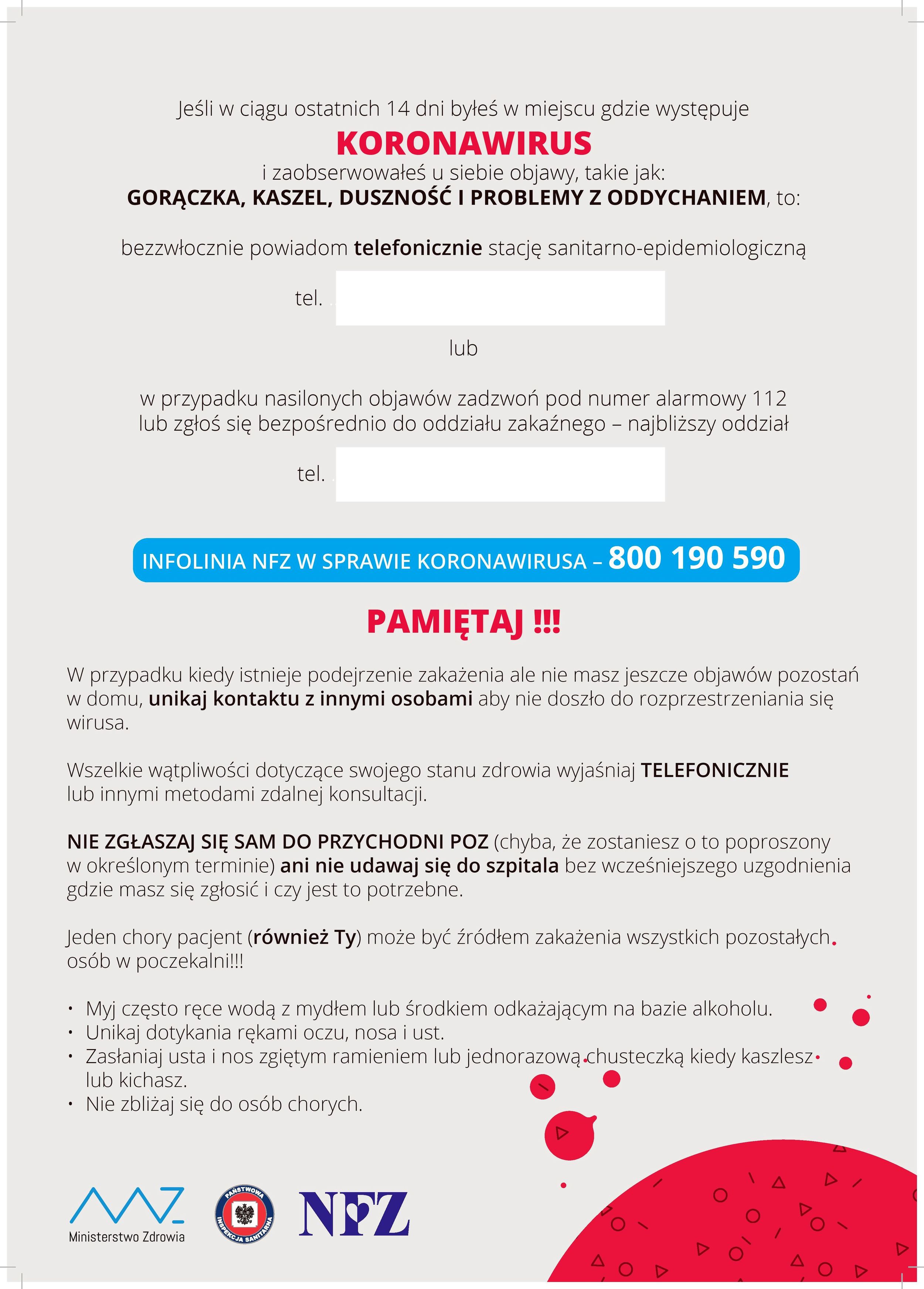 Plakat o koronawirusie Plakat o koronawirusie